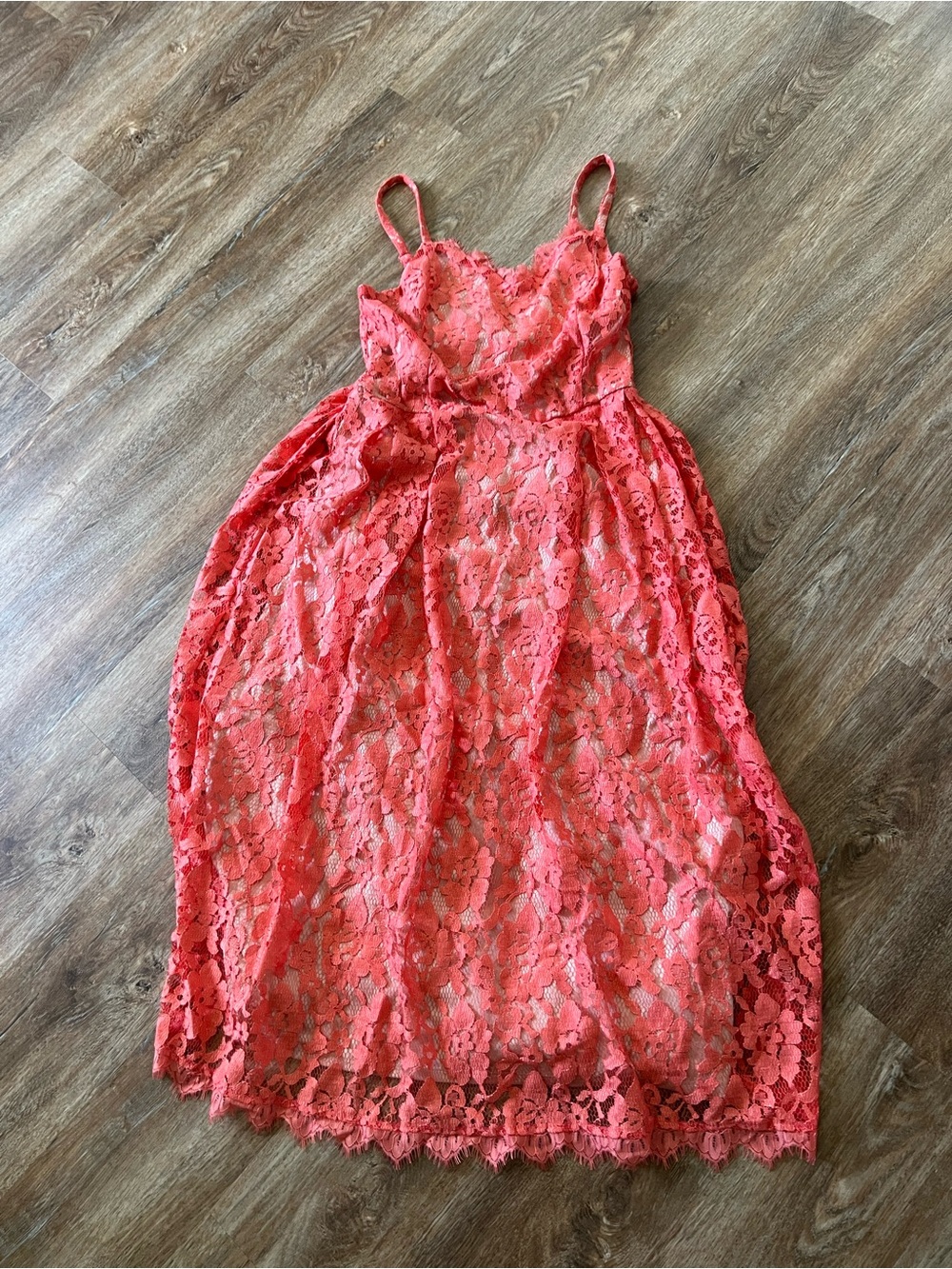 Apt. 9 Coral Lace Midi Dress